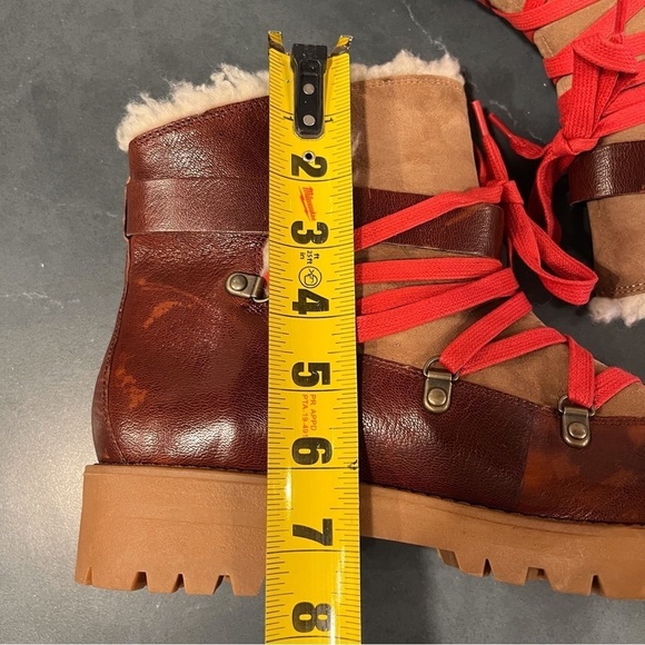 Nine West sz 10 chestnut Leather Orynne Ankle hiking Boot - Picture 16 of 16